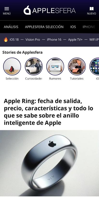 El anillo inteligente de Apple tardará en llegar. Es una idea